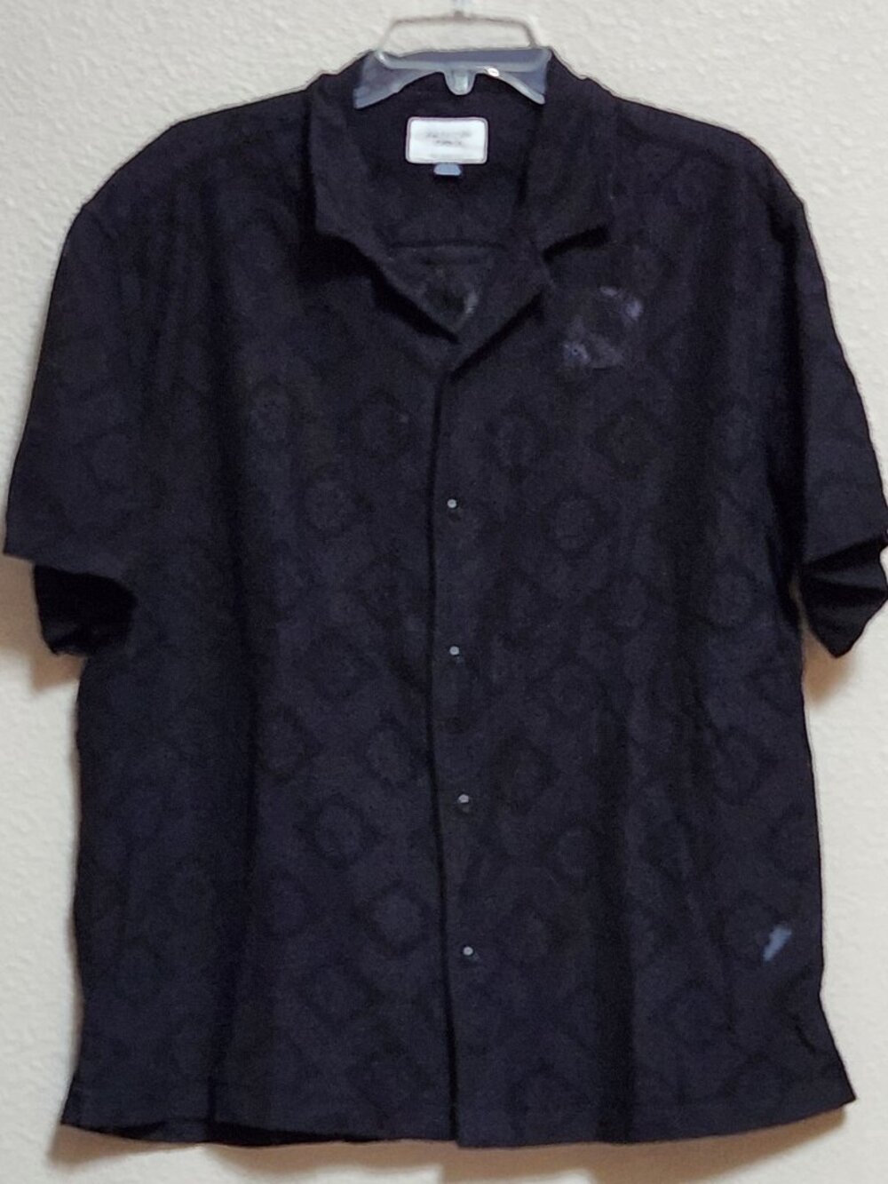 AMERICAN EAGLE Relaxed Fit Short Sleeve Button Down Sheer Shirt - Small NWT